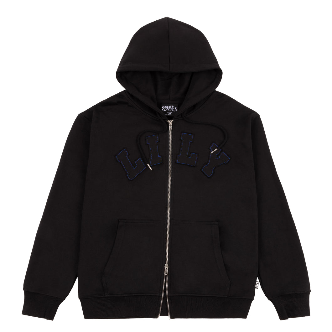 LILY Applique Hoodie BLACK
